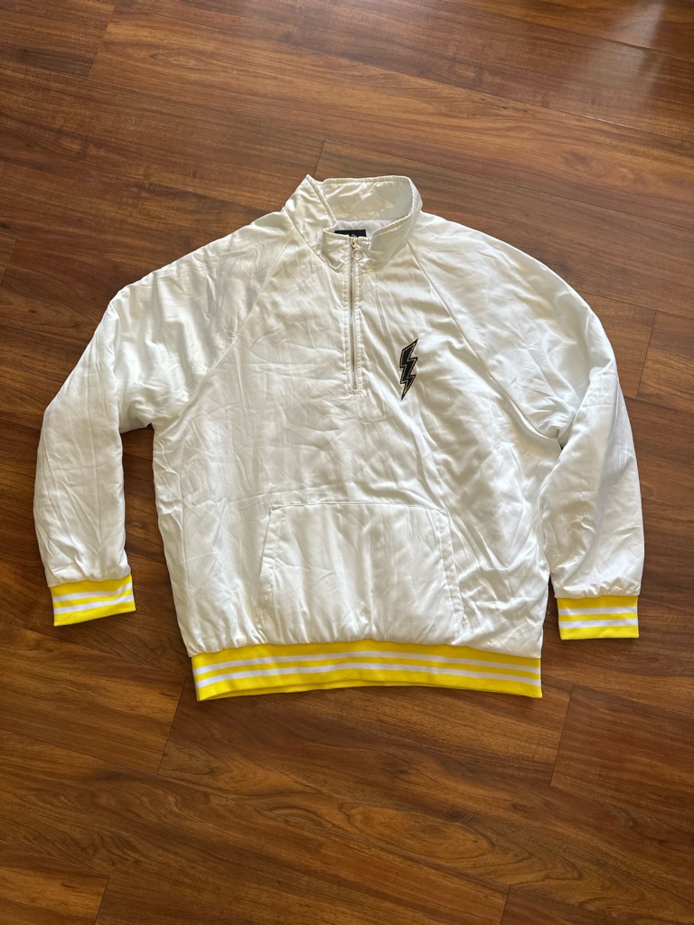 Jaywalker White Lightning Bolt Half-Zip Pullover